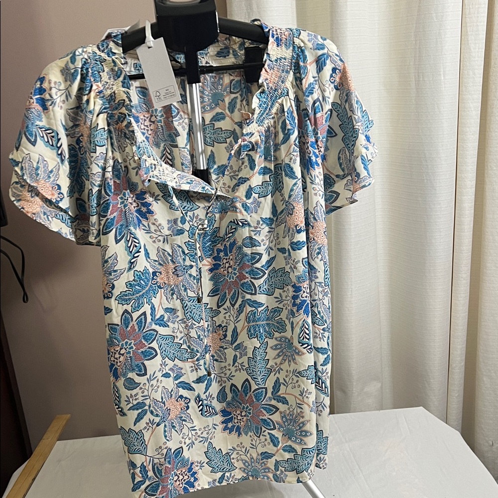 Rose & Olive Floral Men's Shirt in Blue and Pink